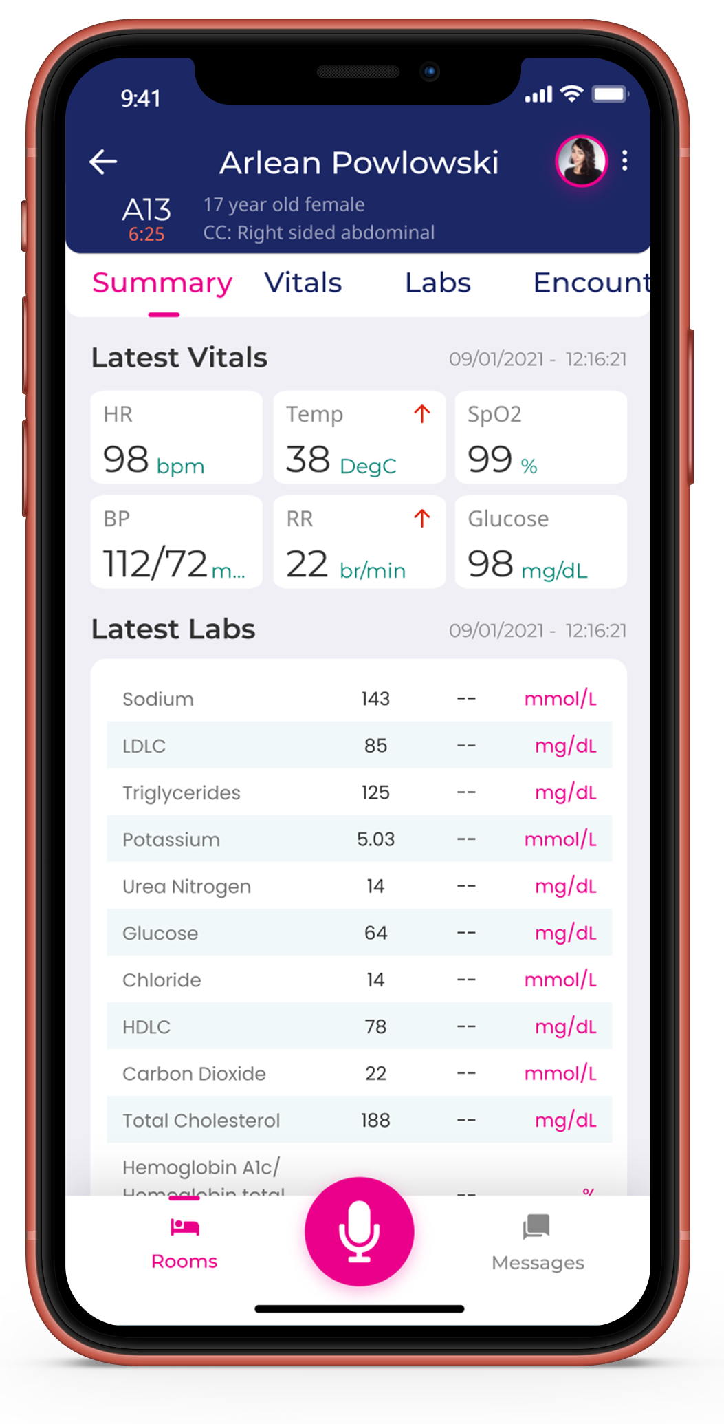 QiiQ UI Summary – Simple 01 iPhone Patient Summary